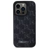 Karl Lagerfeld KLHMP15LPKHPORPK iPhone15 Pro 6.1 hardcase czarny/black Leather Monogram Metal Logo MagSafe